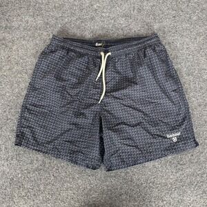 Barbour Mens Small‎ Navy Blue Wave Print Swim Trunks Shorts Mesh Lined Beach
